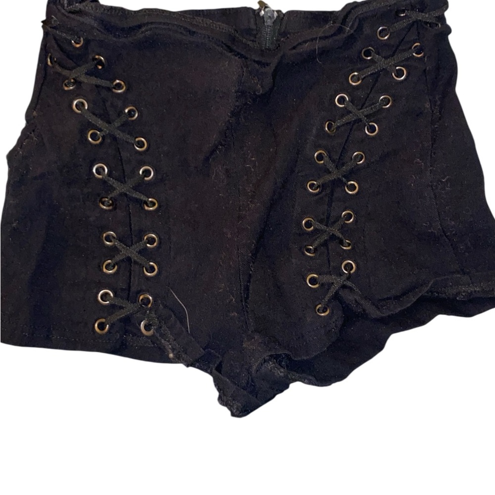 Women’s Handmade With Love Black Lace-Up Women Shorts